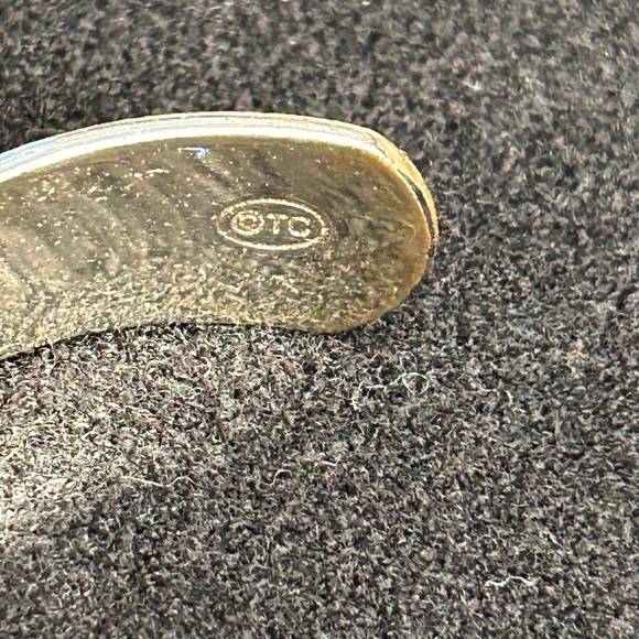 Vintage bangle bracelet cuff wide carved TS Modern Design Deco Jewelry - Picture 3 of 5